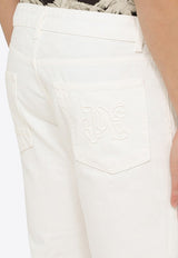 Palm Angels Monogram Embroidered Straight-Leg Jeans White PMYA039R24DEN002/O_PALMA-0310