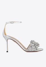 Aquazzura Peony Crystal 85 Crystal-Embellished Sandals PNYMIDS0-WNA-CCC Silver