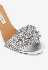 Aquazzura Peony Crystal 85 Crystal-Embellished Sandals PNYMIDS0-WNA-CCC Silver
