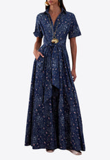 Borgo de Nor Posie Denim Maxi Dress Blue POSIE_DARK BLUE