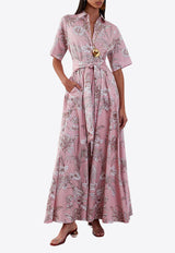 Borgo de Nor Posie Denim Maxi Dress Pink POSIE_PINK MULTI
