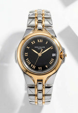 Patek Philippe Sculpture Stainless Steel and 18-karat Yellow and White Gold Watch Black PATSSS18KYWGW_TH