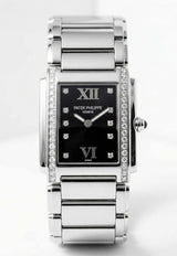 Patek Philippe Twenty-4 18-karat White Gold Watch with Diamonds Black PATT-418KWGWD_TH