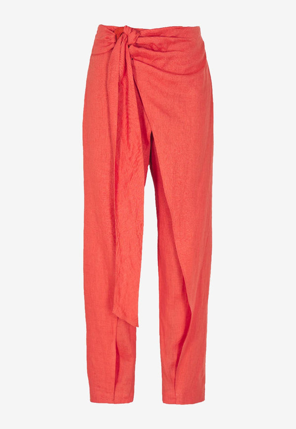 Pink Filosofy Lares Linen Pants Red PPA00129RED