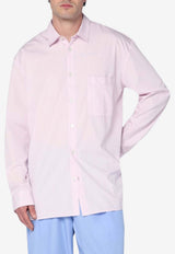 Tekla Striped Pajama Shirt Pink PPL-LSHIRT-363CO/Q_TEKLA-RS