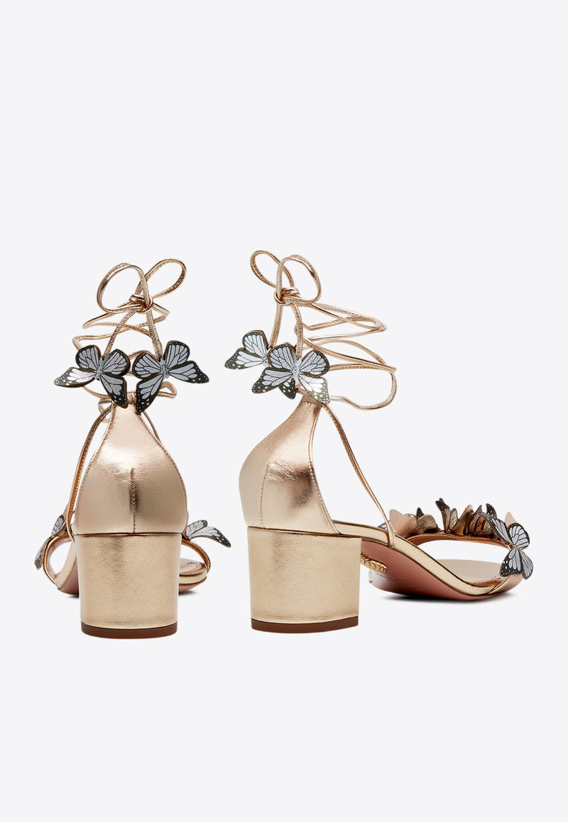 Aquazzura Papillon 50 Leather Sandals PPLMIDS0-NPL-SOG
