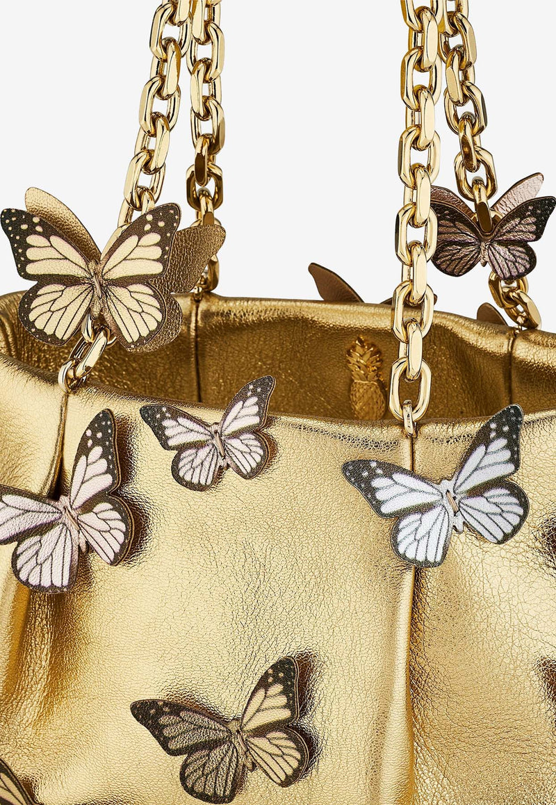 Aquazzura Mini Papillon Tote Bag PPLMTOT0-NPLSOL SOFT GOLD/LIGHT