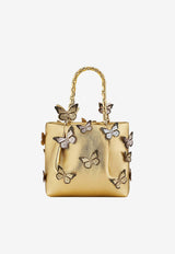 Aquazzura Mini Papillon Tote Bag PPLMTOT0-NPLSOL SOFT GOLD/LIGHT