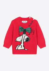 MC2 Saint Barth Kids Girls Snoopy Intarsia with 3D Oversized Bow Sweater Red PRC0001-B02260I/R_MC2-41