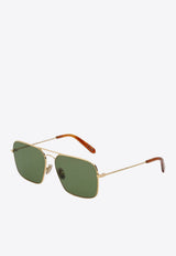 Retrosuperfuture Iggy 2.0 Aviator Sunglasses Green PRI-I1E9UMET/O_SUPER-GR