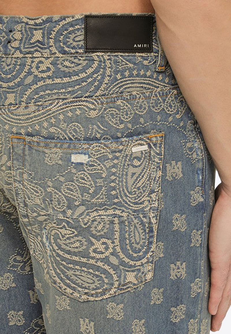 Amiri Bandana-Embroidered Straight-Leg Jeans PS24MDF005CO/O_AMIRI-412