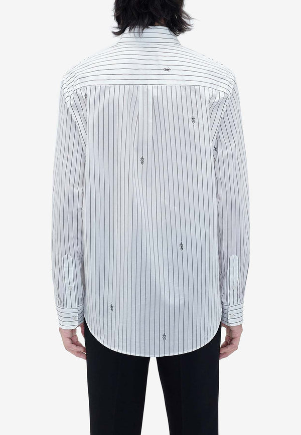Amiri Stack Pinstripe Long-Sleeved Shirt PS24MSL005WHITE