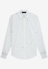 Amiri Stack Pinstripe Long-Sleeved Shirt PS24MSL005WHITE