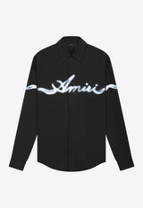 Amiri Smoke Print Long-Sleeved Shirt PS24MSL008BLACK