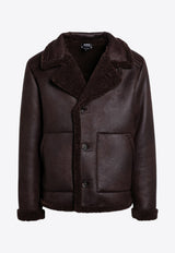 A.P.C. Finn Shearling-Trimmed Faux Leather Jacket  Brown PSAJO-H02971PL/P_APC-CAE