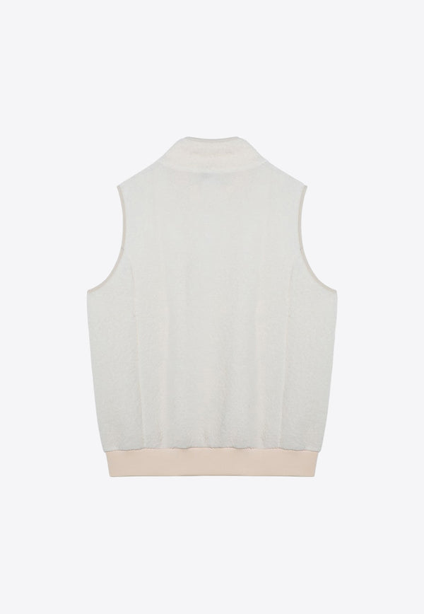 A.P.C. Fleece Zipped Logo Patch Vest White PSAKA-M02983PL/P_APC-AAC