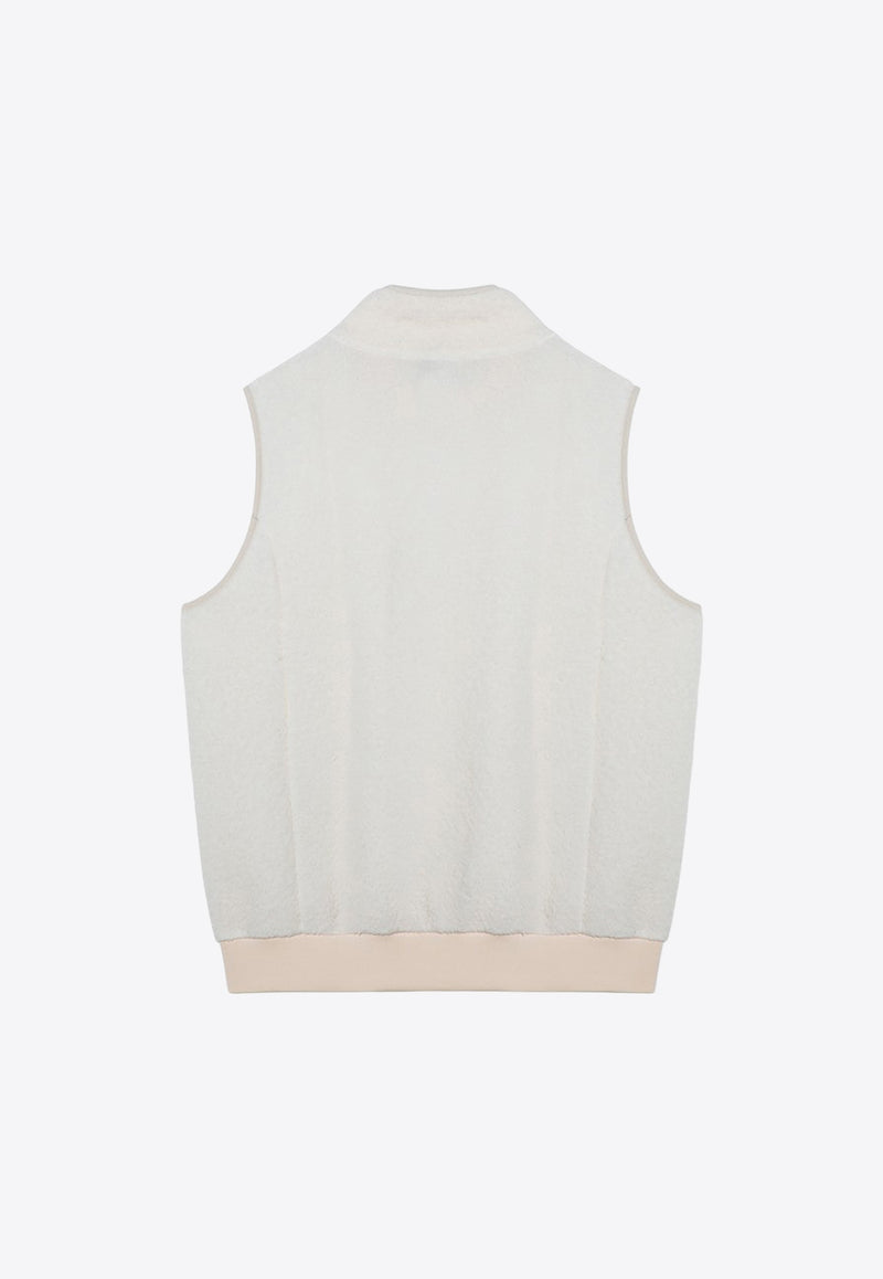 A.P.C. Fleece Zipped Logo Patch Vest White PSAKA-M02983PL/P_APC-AAC