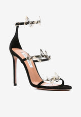 Aquazzura Papillon Sauvage 105 Sandals with Butterflies Black PSGHIGS0-SUE000 BLACK
