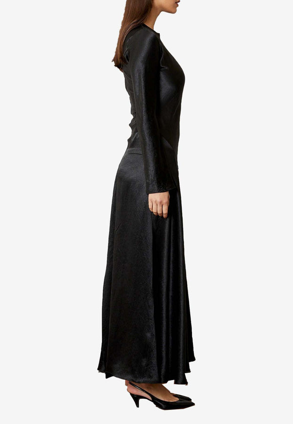 Abadia Yara Stain Maxi Dress Black PSS24023BLBLACK