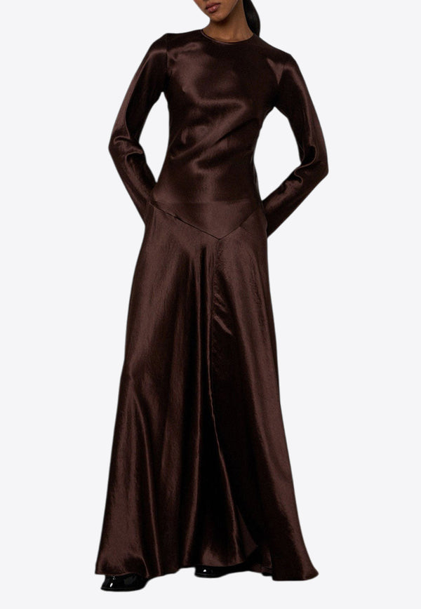 Abadia Yara Scarf Maxi Dress PSS24023BRBROWN