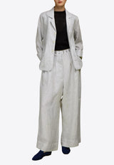 LOVE Binetti Noto Striped Linen Pants Gray PT876 Noto_STRIPES