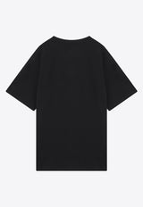 Needles Logo Embroidered Crewneck T-shirt Black PU308PL/P_NEEDL-BLK