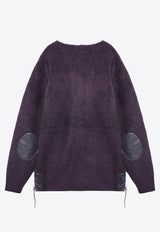 Needles Mohair Blend V-neck Cardigan Purple PU314WO/P_NEEDL-PU