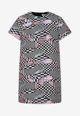 Emilio Pucci Junior Girls Abstract Print Crewneck Dress Multicolor PV1C21-B0081BLACK