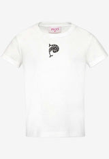 Emilio Pucci Junior Girls Printed Crewneck T-shirt White PV8A31-J0177IVORY