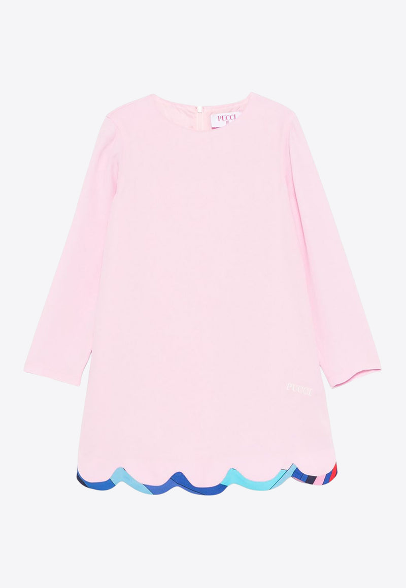 Emilio Pucci Junior Girls Printed Trim Dress Pink PW1A70-K0222_ROSE