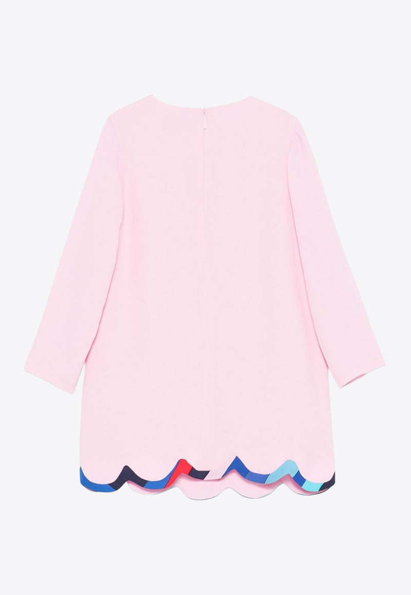 Emilio Pucci Junior Girls Printed Trim Dress Pink PW1A70-K0222_ROSE