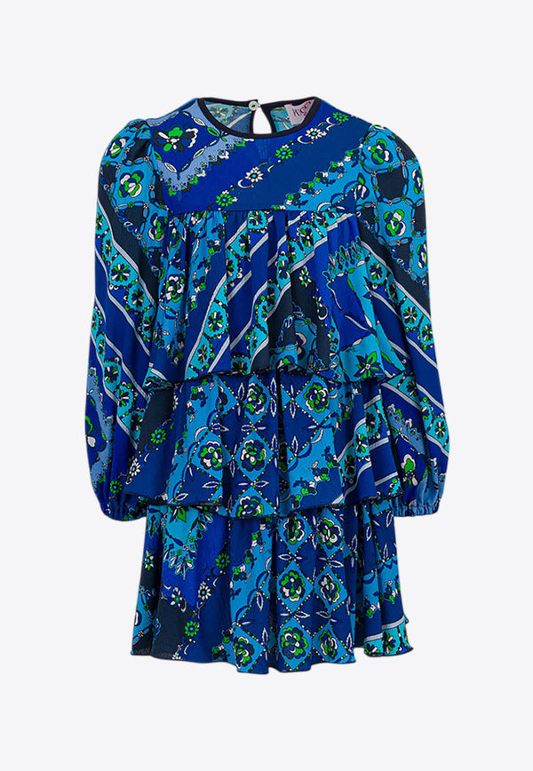 Emilio Pucci Junior Girls Printed Dress Blue PW1A90-K0221_BLUE MULTI