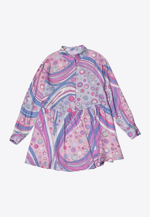 Emilio Pucci Junior Girls Iride Print Long-Sleeved Dress Multicolor PW1B20-K0228_MULTI COLO