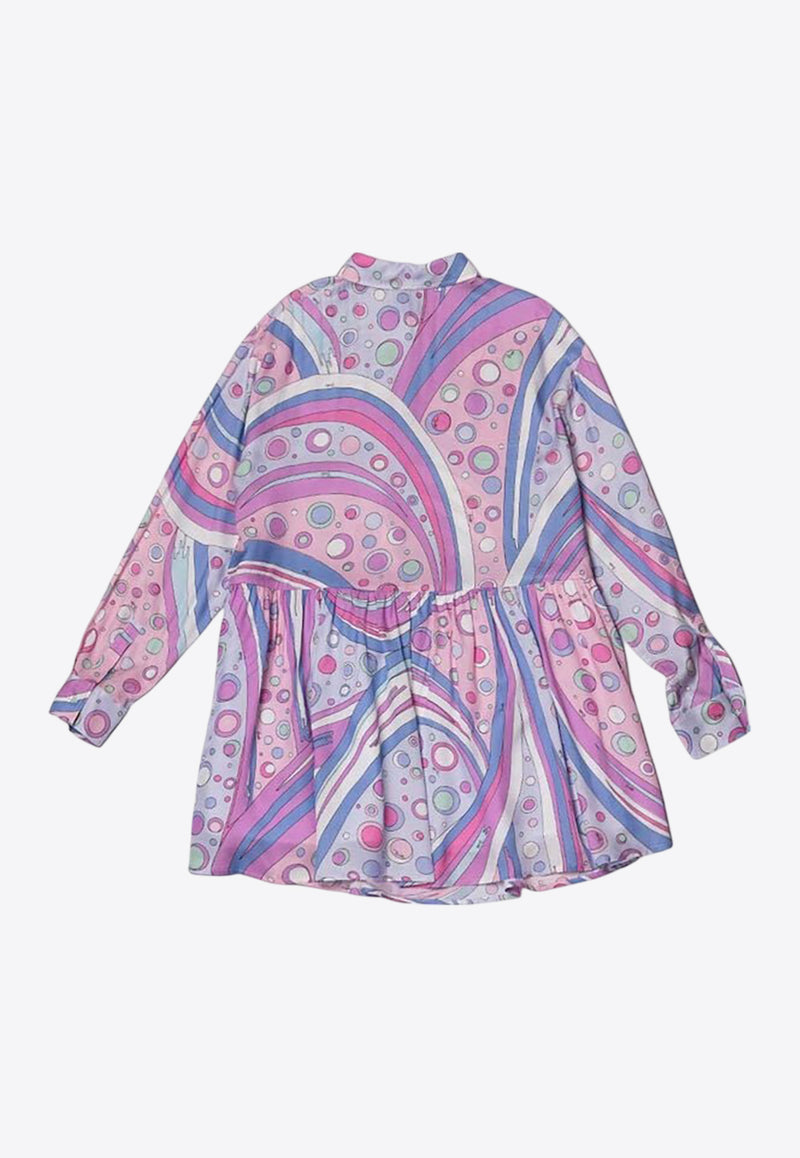 Emilio Pucci Junior Girls Iride Print Long-Sleeved Dress Multicolor PW1B20-K0228_MULTI COLO