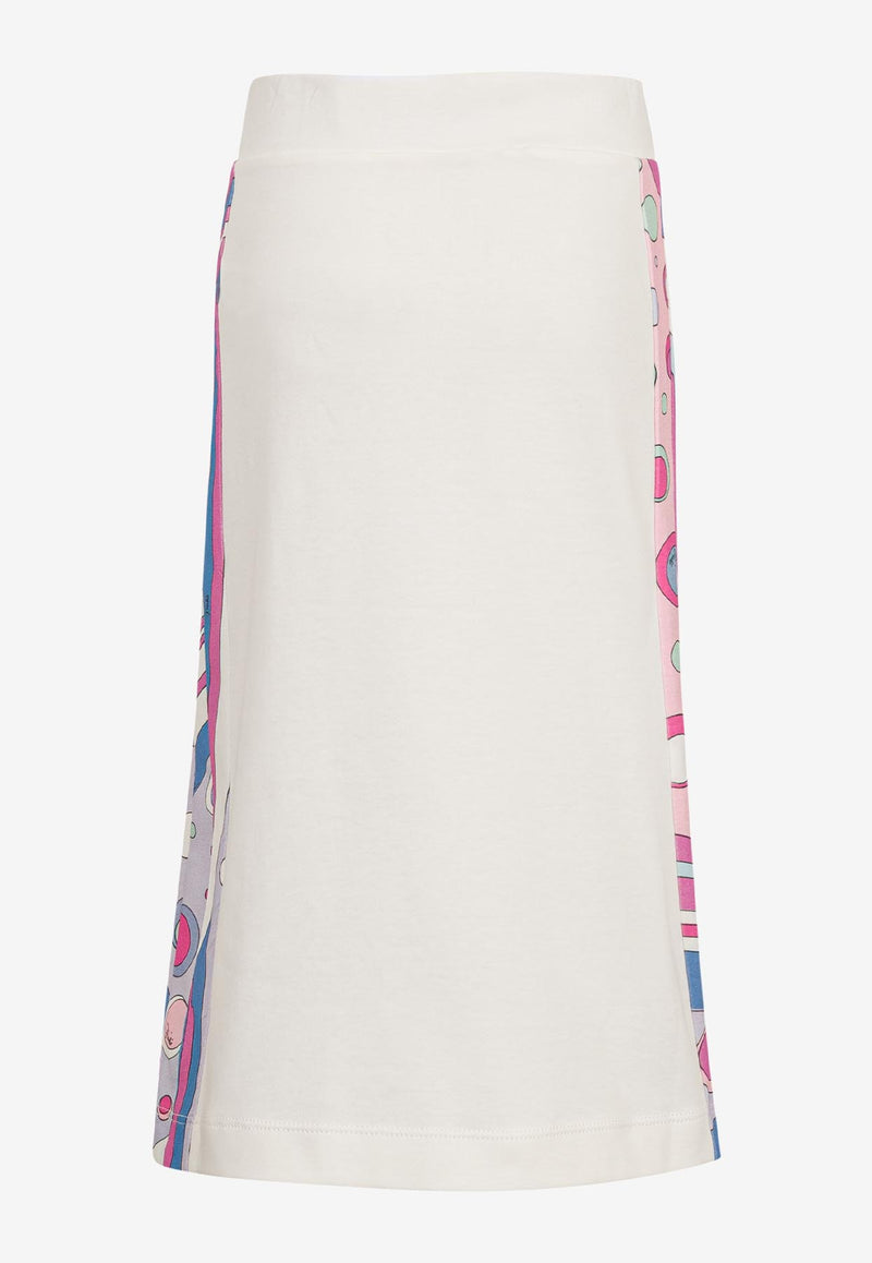 Emilio Pucci Junior Girls Fontane Print Trimmed Skirt White PW7A00-Z2804_IVORY