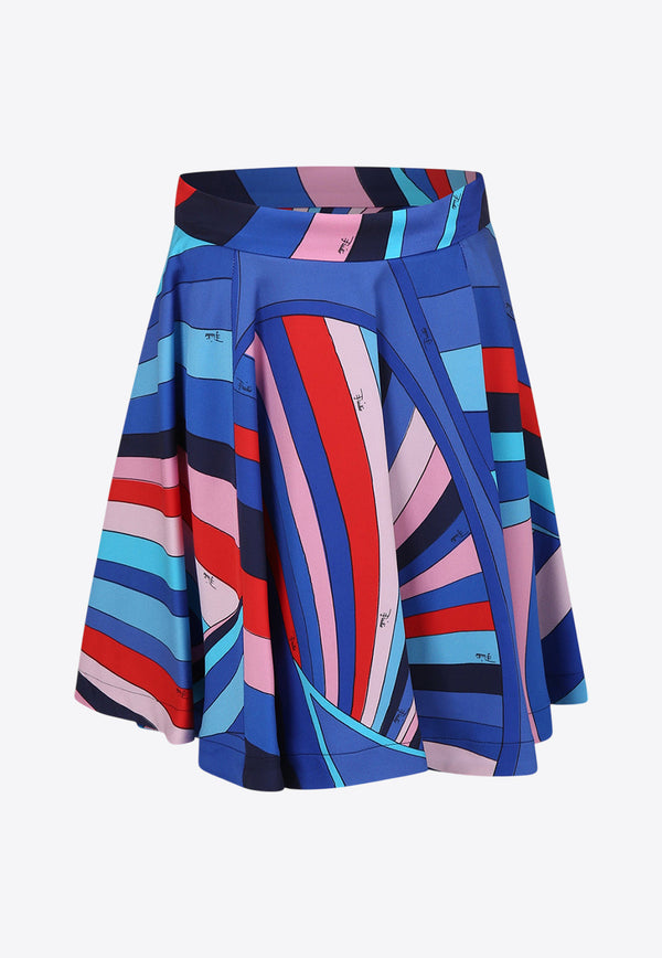 Emilio Pucci Junior Girls Iride Print Mini Skirt Blue PW7A11-K0227_BLUE MULTI