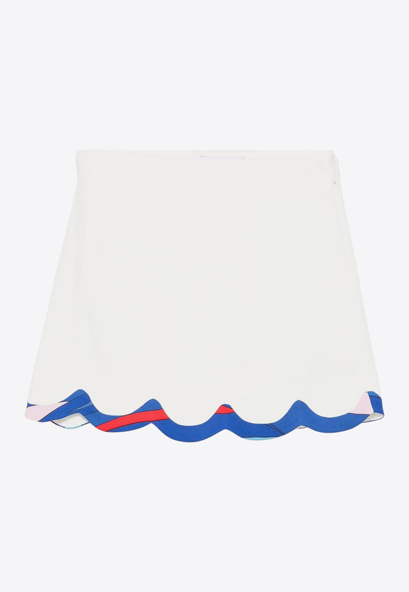 Emilio Pucci Junior Girls Print Trims Mini Skirt Ivory PW7A21-K0222_IVORY