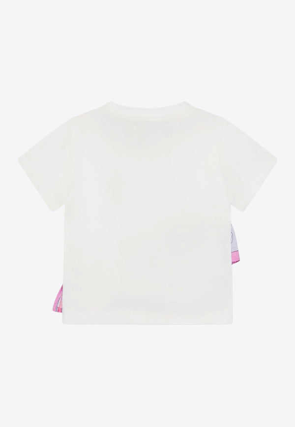 Emilio Pucci Junior Baby Girls Printed Ruffles T-shirt Ivory PW8031-Z2354_IVORY