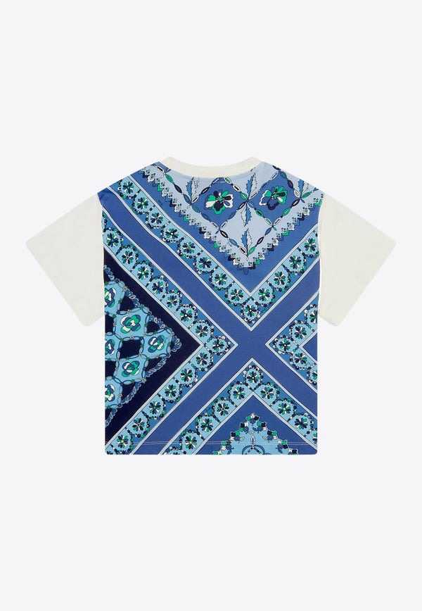 Emilio Pucci Junior Girls Textured Logo T-shirt Ivory PW8A31-Z2357_IVORY