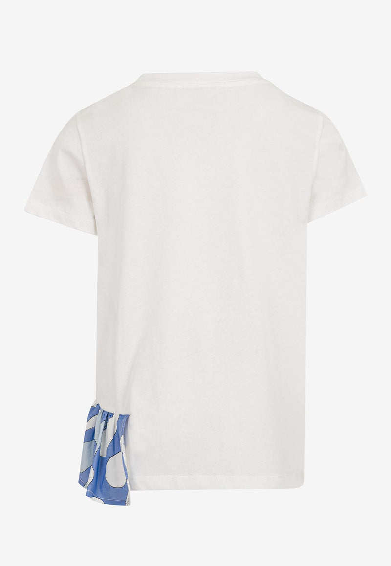Emilio Pucci Junior Girls Leocorno Print Ruffled T-shirt White PW8A51-Z2354_IVORY