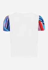 Emilio Pucci Junior Girls Iride Print Sleeves T-shirt Ivory PW8A81-J0177_IVORY