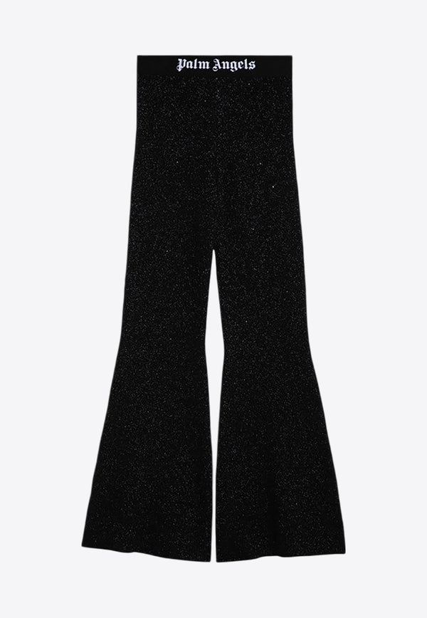 Palm Angels Classic Logo Flared Pants Black PWHG021F24KNI001/P_PALMA-1010