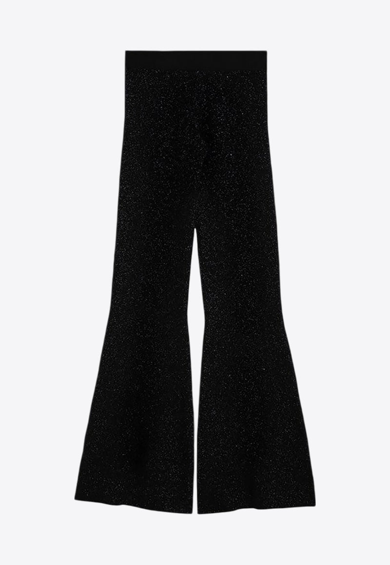 Palm Angels Classic Logo Flared Pants Black PWHG021F24KNI001/P_PALMA-1010