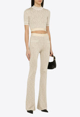 Palm Angels Monogram Jacquard Knit Pants Off-white PWHG026R24KNI001/O_PALMA-0361