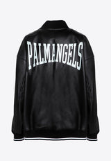 Palm Angels Leather College Bomber Jacket Black PWJA034F24LEA001/P_PALMA-1003