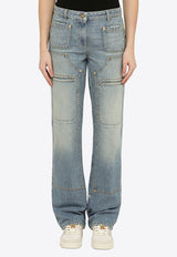 Palm Angels Straight-Leg Washed-Out Jeans  Blue PWYA034S24DEN001/O_PALMA-4040