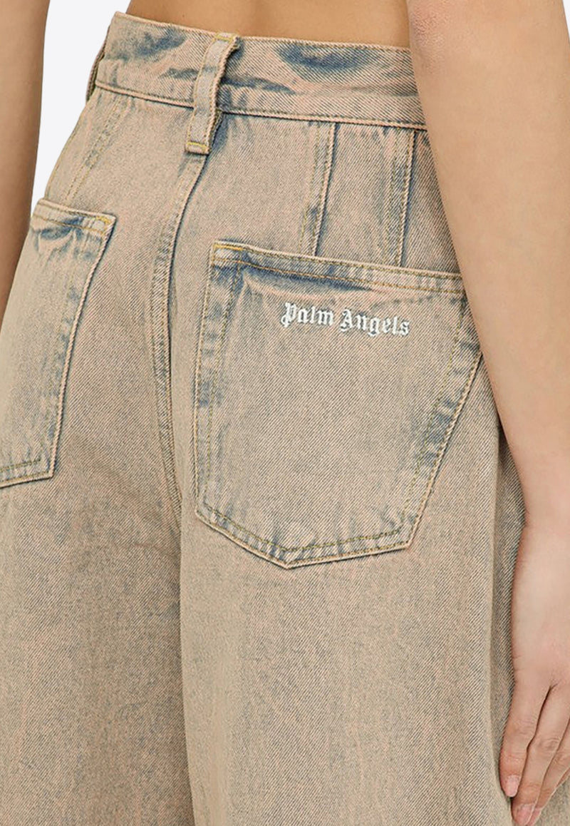 Palm Angels Overdyed Wide-Leg Jeans Pink PWYB027S24DEN001/O_PALMA-3030