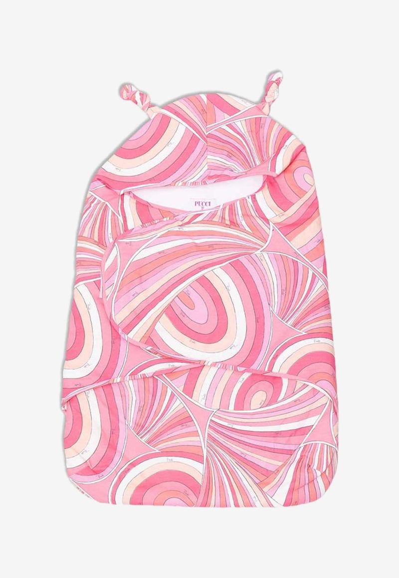Emilio Pucci Junior Baby Girls Iride Print Swaddle Blanket Pink PX0019-Z3346_BABY PINK