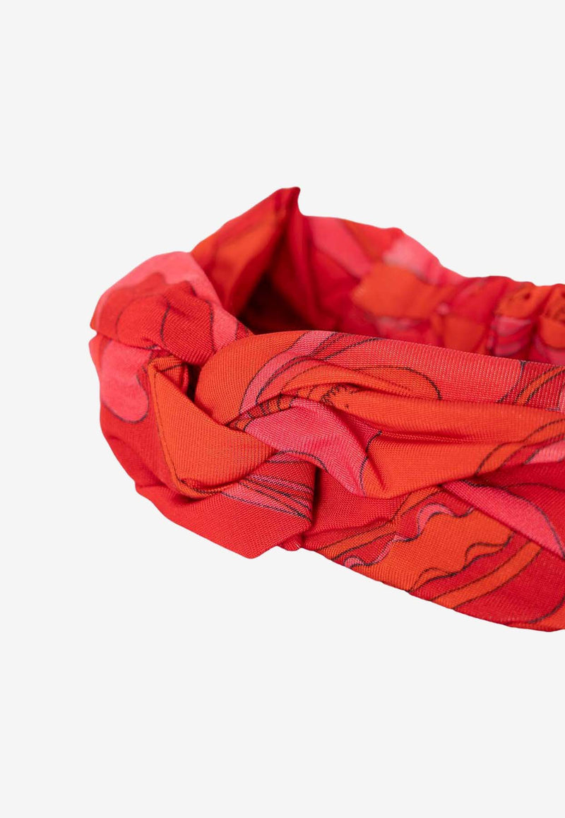 Emilio Pucci Junior Baby Girls Marmo Print Headband Red PX0A54-J0507_RED