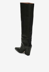 Paris Texas 100 High-Knee Leather Boots PX1038XLTHT/N_PATEX-BLK